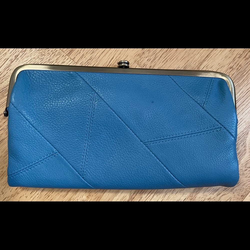HOBO Dusty Blue Lauren Wallet Clutch EUC